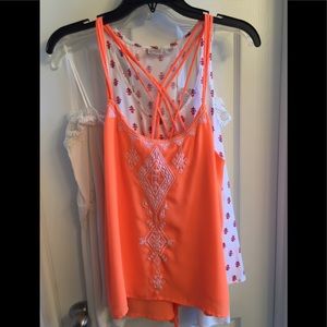 ❗️Orange top with crochet stitch-Price Firm